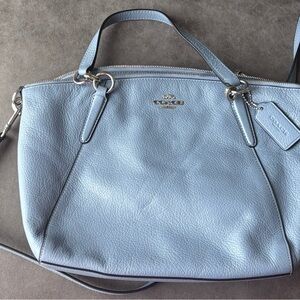 Coach Sky Blue Leather Shoulder Bag
